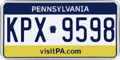 PA license plate KPX9598