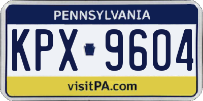 PA license plate KPX9604