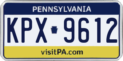 PA license plate KPX9612
