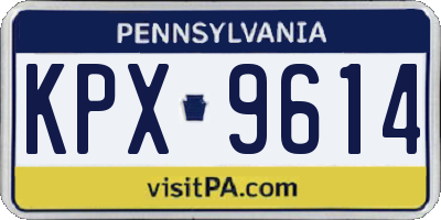 PA license plate KPX9614