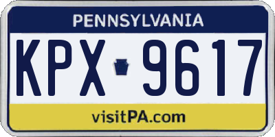PA license plate KPX9617