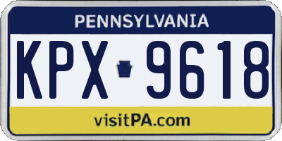 PA license plate KPX9618