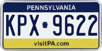 PA license plate KPX9622