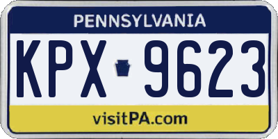 PA license plate KPX9623