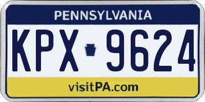 PA license plate KPX9624