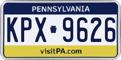 PA license plate KPX9626