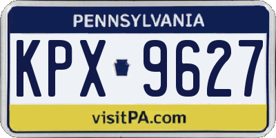 PA license plate KPX9627