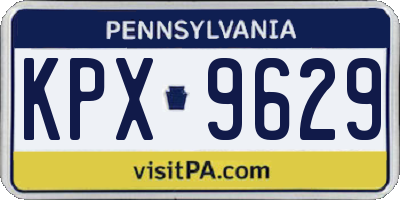 PA license plate KPX9629