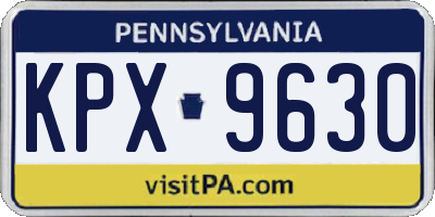 PA license plate KPX9630