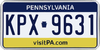 PA license plate KPX9631