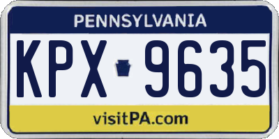 PA license plate KPX9635
