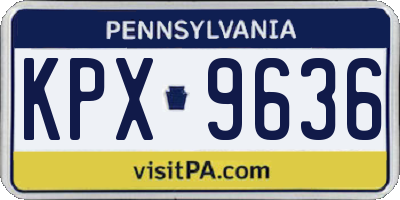 PA license plate KPX9636