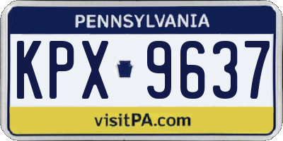 PA license plate KPX9637