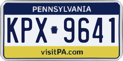 PA license plate KPX9641
