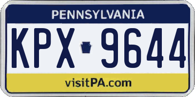 PA license plate KPX9644