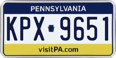 PA license plate KPX9651