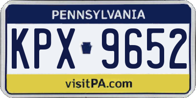 PA license plate KPX9652