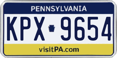 PA license plate KPX9654