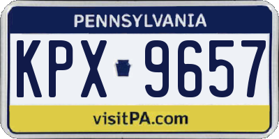 PA license plate KPX9657