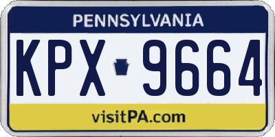 PA license plate KPX9664