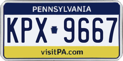 PA license plate KPX9667
