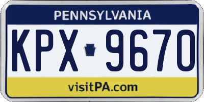 PA license plate KPX9670