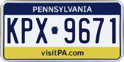 PA license plate KPX9671