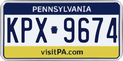 PA license plate KPX9674