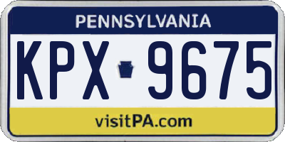 PA license plate KPX9675