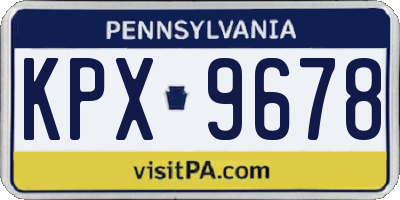PA license plate KPX9678