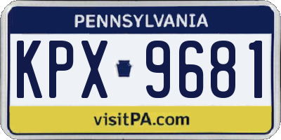 PA license plate KPX9681