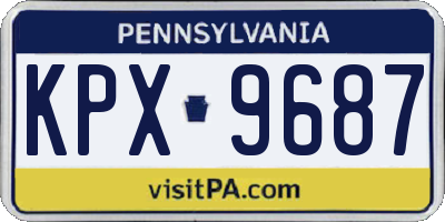 PA license plate KPX9687