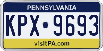 PA license plate KPX9693