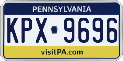 PA license plate KPX9696