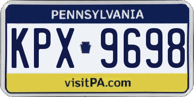 PA license plate KPX9698