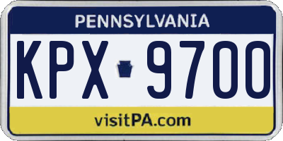 PA license plate KPX9700