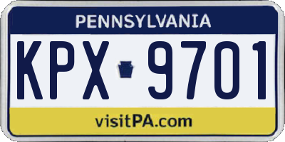 PA license plate KPX9701