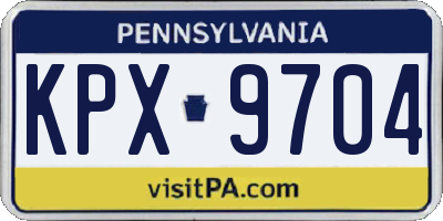 PA license plate KPX9704
