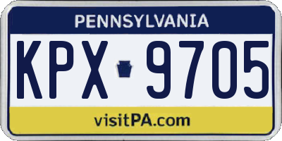 PA license plate KPX9705