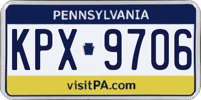 PA license plate KPX9706