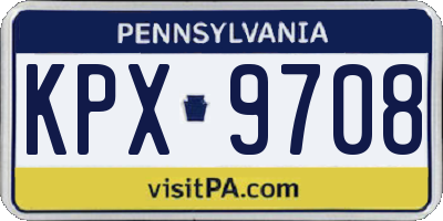 PA license plate KPX9708