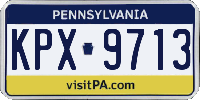 PA license plate KPX9713