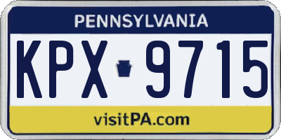 PA license plate KPX9715