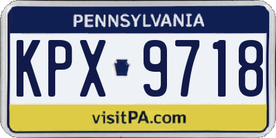 PA license plate KPX9718