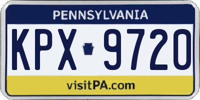 PA license plate KPX9720