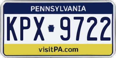 PA license plate KPX9722