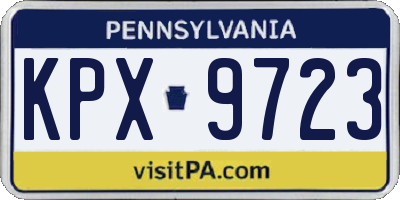 PA license plate KPX9723