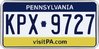 PA license plate KPX9727