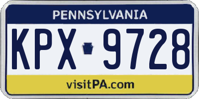 PA license plate KPX9728