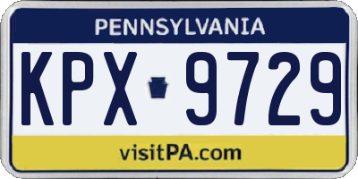 PA license plate KPX9729
